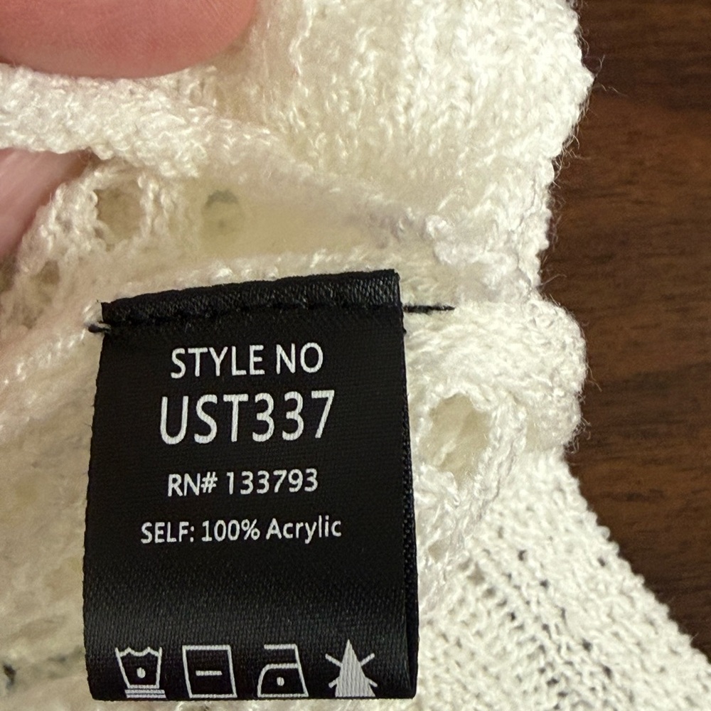 NWOT POL Star Crochet Hoodie Sweater Small Boho Open Knit Lightweight Layer - Picture 6 of 8
